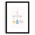 Kids Room Art Prints - Rocket & Star Mobile Nursery Wall Art