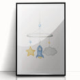 Kids Room Art Prints - Rocket & Star Mobile Nursery Wall Art
