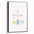 Kids Room Art Prints - Rocket & Star Mobile Nursery Wall Art