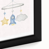 Kids Room Art Prints - Rocket & Star Mobile Nursery Wall Art
