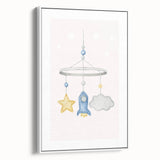 Kids Room Art Prints - Rocket & Star Mobile Nursery Wall Art