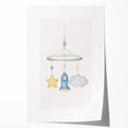 Kids Room Art Prints - Rocket & Star Mobile Nursery Wall Art