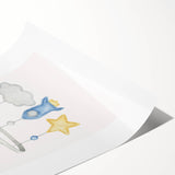 Kids Room Art Prints - Rocket & Star Mobile Nursery Wall Art