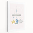 Kids Room Art Prints - Rocket & Star Mobile Nursery Wall Art