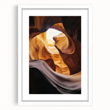 Landscape artwork featuring canyons framed with a white mat, showcasing natural hues and intricate details. Ideal for enhancing home decor and adding a touch of serenity.