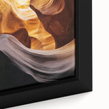 Framed close-up of a stunning landscape canvas depicting vibrant canyons with rich textures, perfect for enhancing home décor and art collections.
