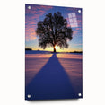 Acrylic landscape artwork depicting a vibrant countryside scene, displayed in a side view with decorative pins. The piece features lush green fields and a clear blue sky, enhancing any room's decor. Perfect for nature enthusiasts and art collectors.