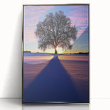 Framed acrylic artwork showcasing a vibrant countryside landscape, featuring lush green fields and a serene sky, designed to enhance home decor.