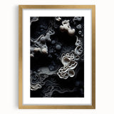 Extra large abstract art print in textured gold, ideal for living room decor, framed with a mat.