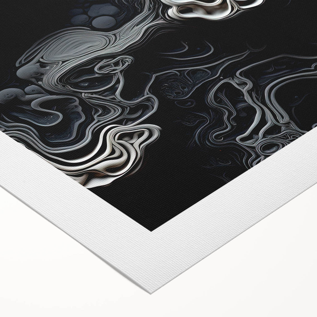 Art deco poster featuring geometric patterns and muted gold and black tones on rolled canvas.