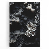 Black and white close-up photo of natural elements on large stretched canvas, suitable for kitchen wall art.