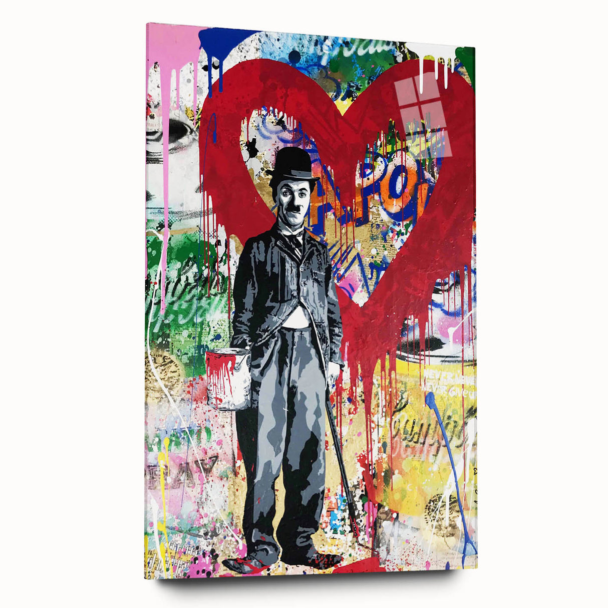 Vibrant Pop Art Wall Art – Colorful Charlie Chaplin Canvas