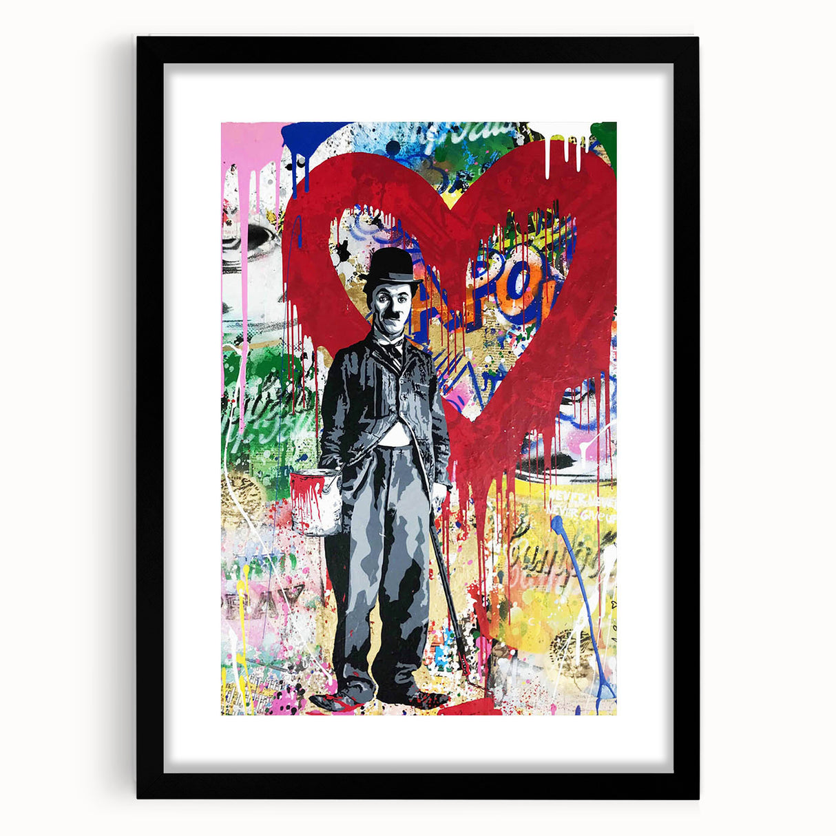 Vibrant Pop Art Wall Art – Colorful Charlie Chaplin Canvas