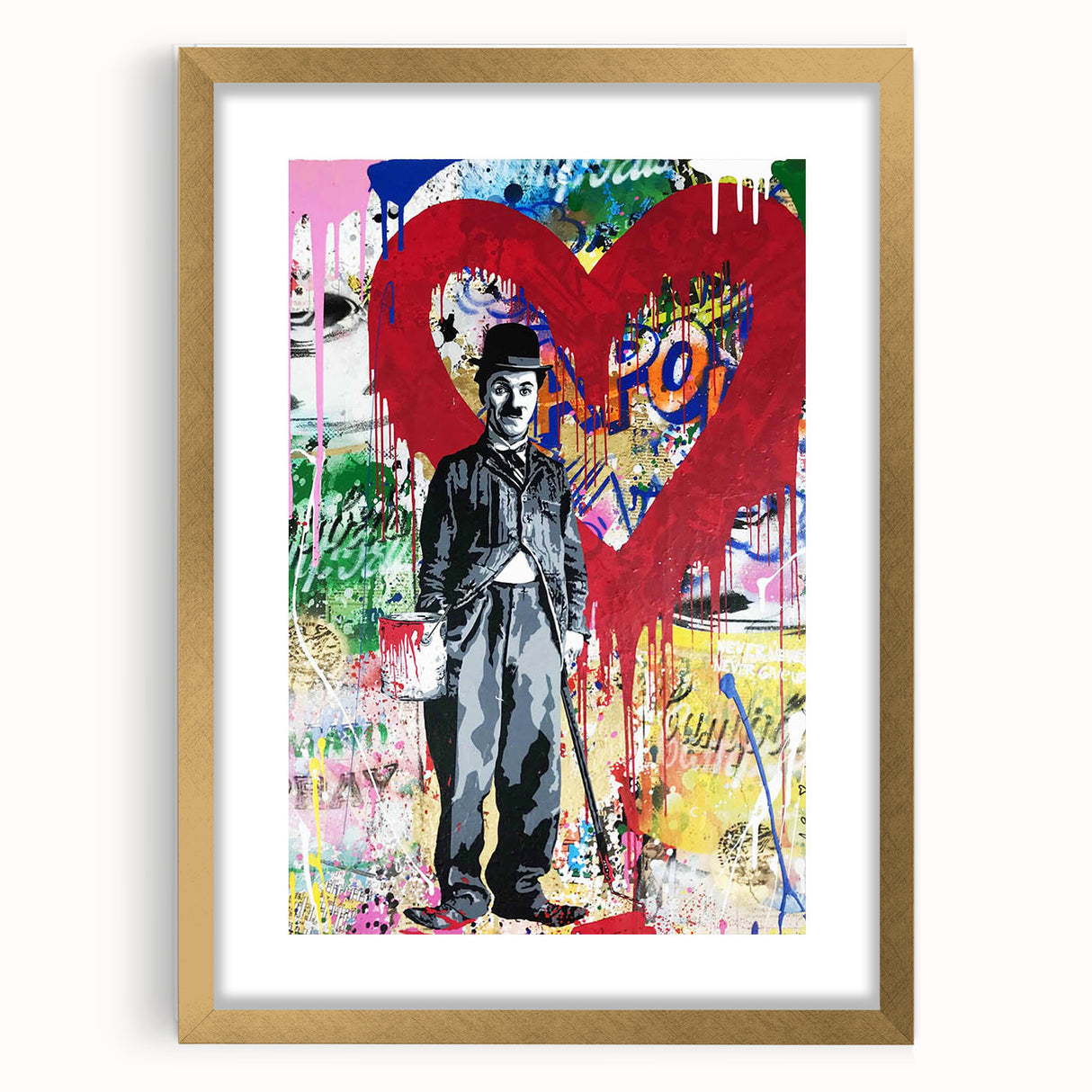 Vibrant Pop Art Wall Art – Colorful Charlie Chaplin Canvas