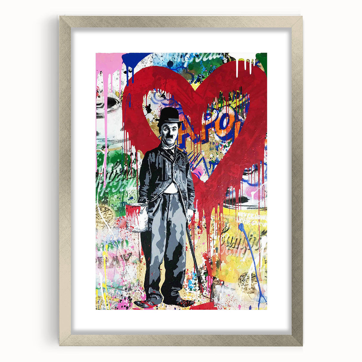 Vibrant Pop Art Wall Art – Colorful Charlie Chaplin Canvas