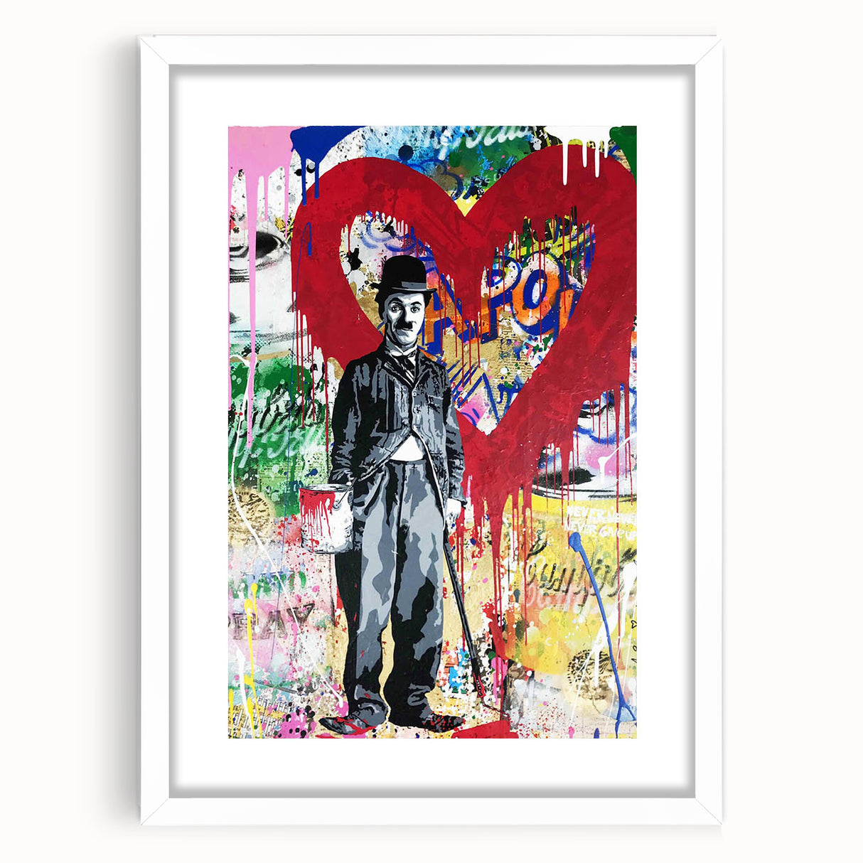 Vibrant Pop Art Wall Art – Colorful Charlie Chaplin Canvas