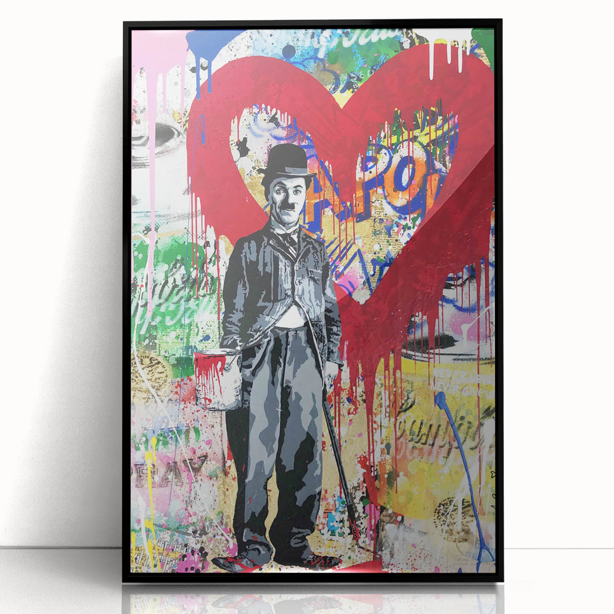 Vibrant Pop Art Wall Art – Colorful Charlie Chaplin Canvas