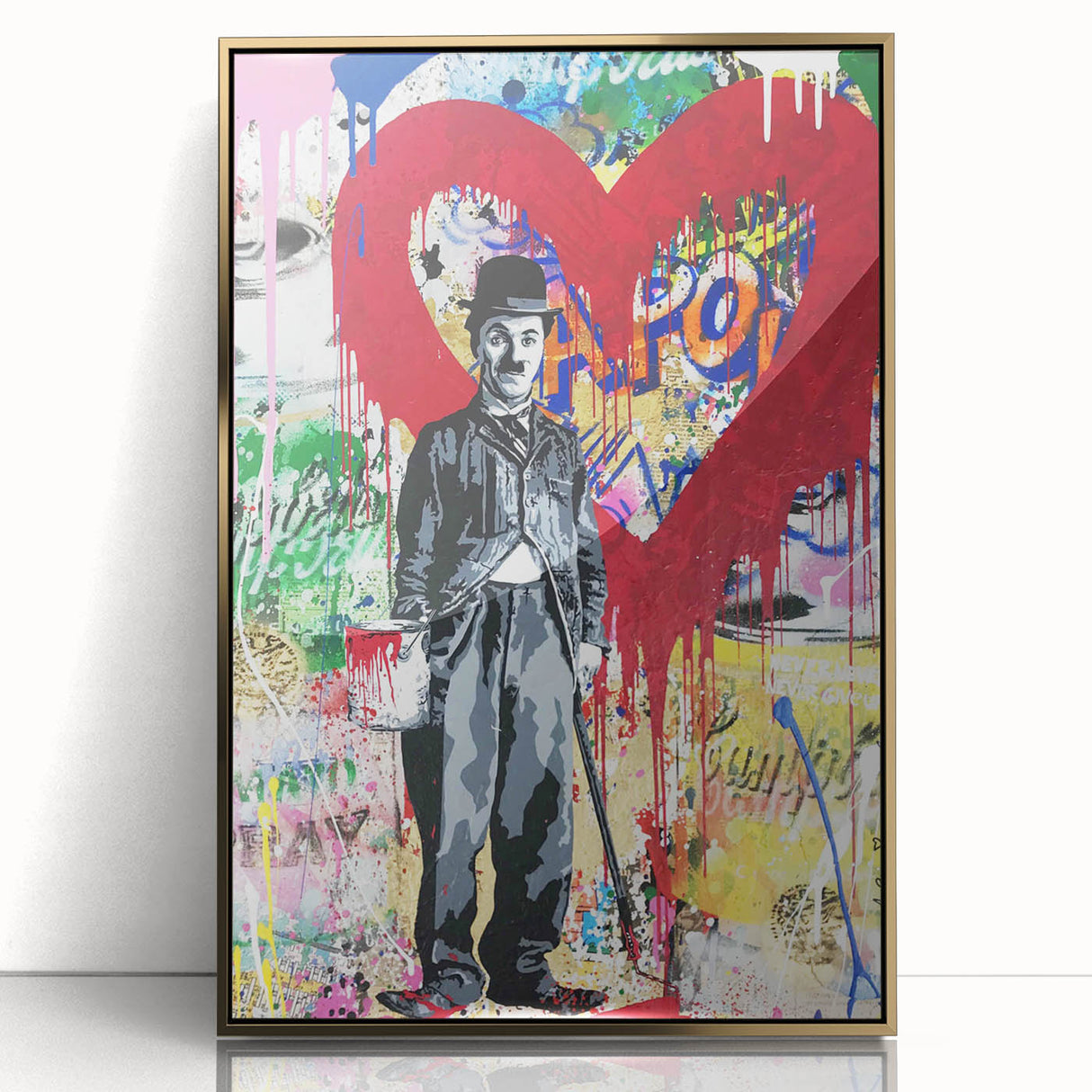 Vibrant Pop Art Wall Art – Colorful Charlie Chaplin Canvas