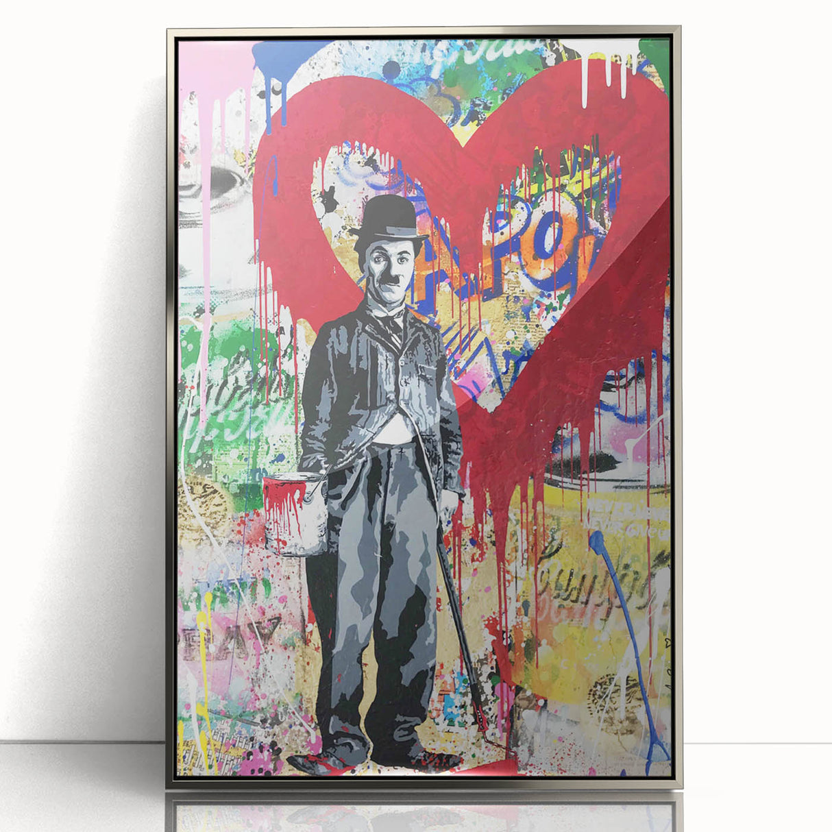 Vibrant Pop Art Wall Art – Colorful Charlie Chaplin Canvas