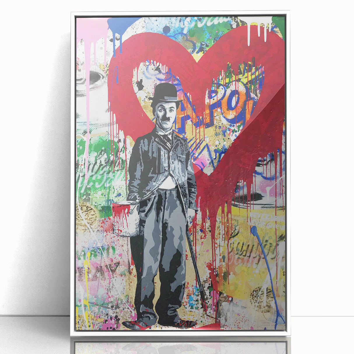 Vibrant Pop Art Wall Art – Colorful Charlie Chaplin Canvas