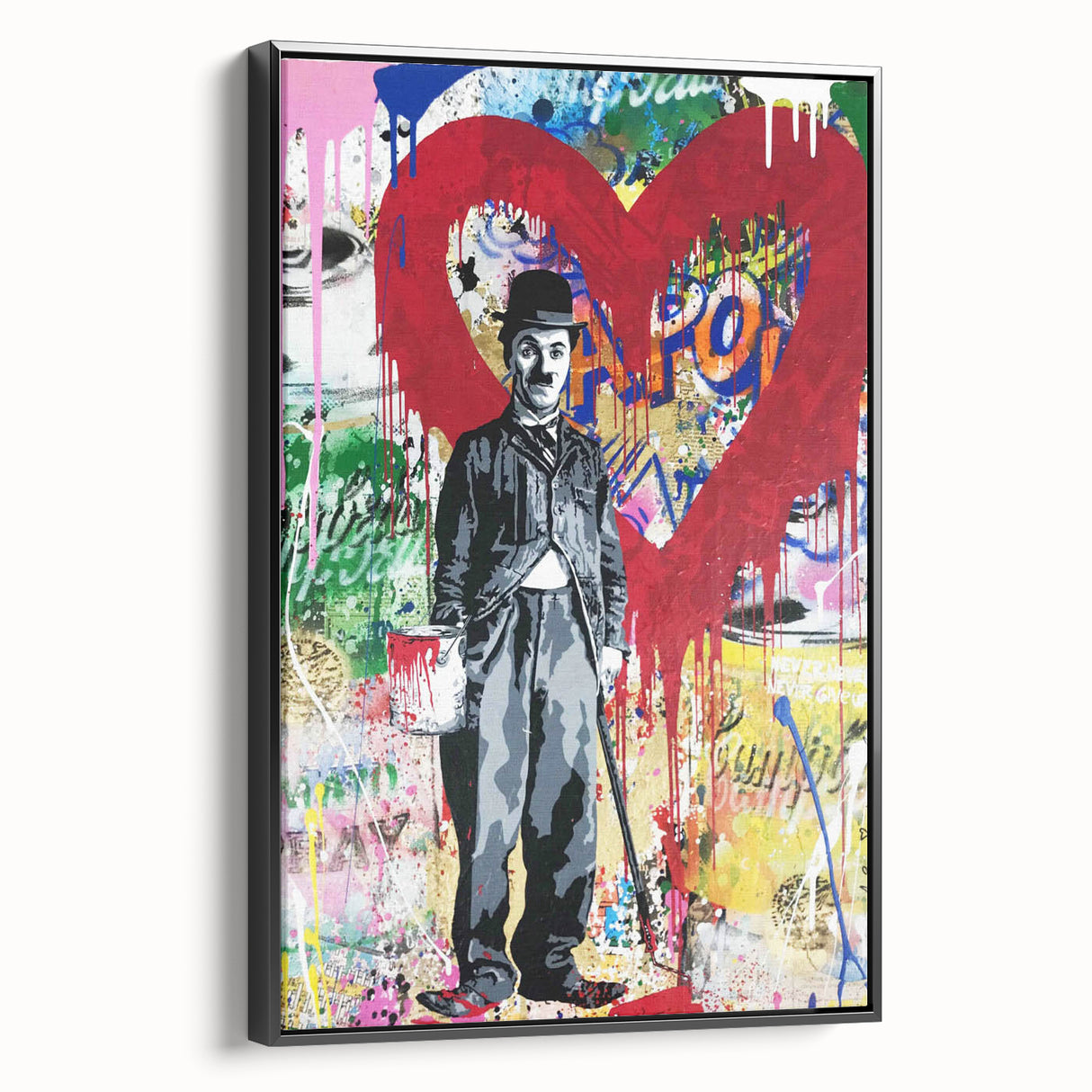 Vibrant Pop Art Wall Art – Colorful Charlie Chaplin Canvas