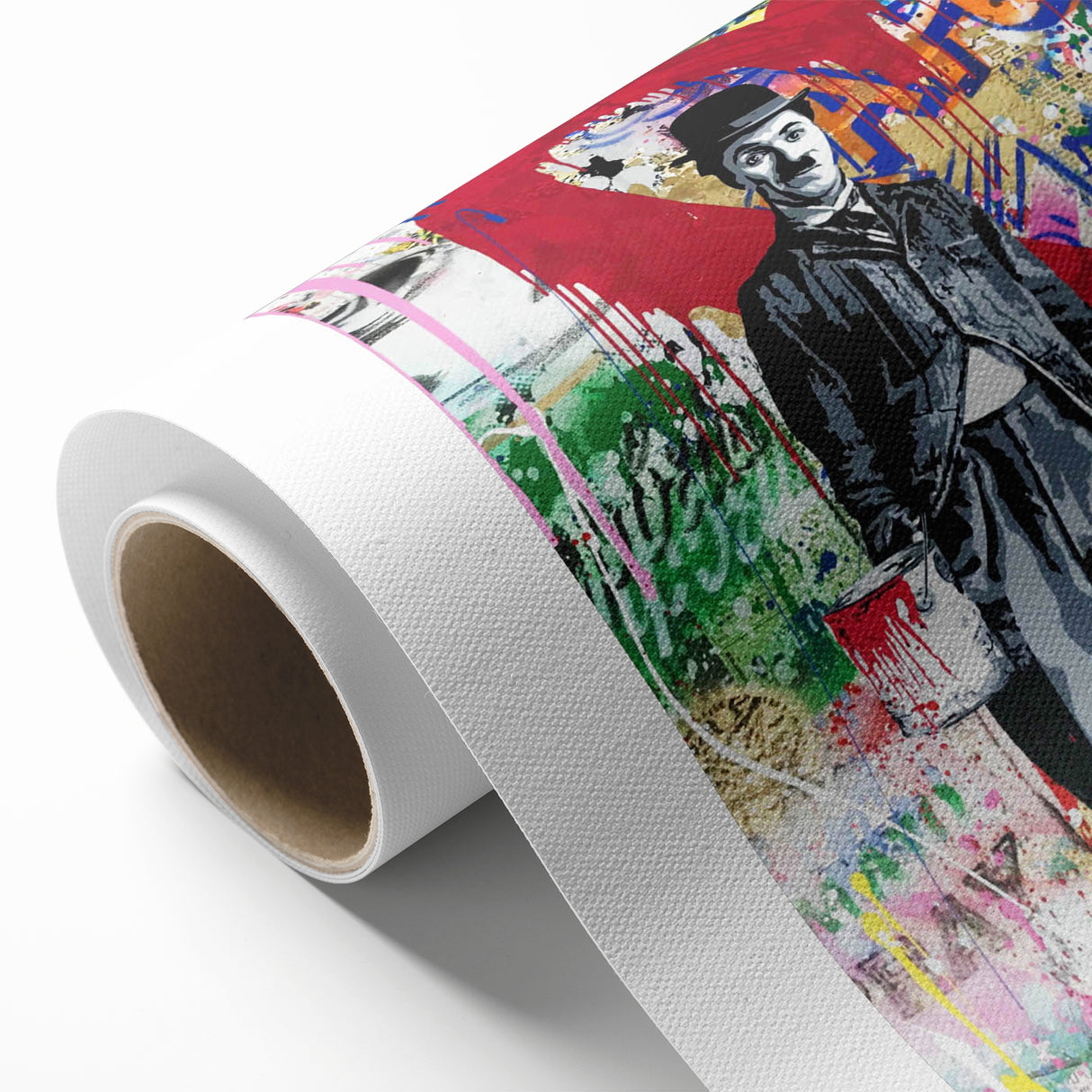 Vibrant Pop Art Wall Art – Colorful Charlie Chaplin Canvas