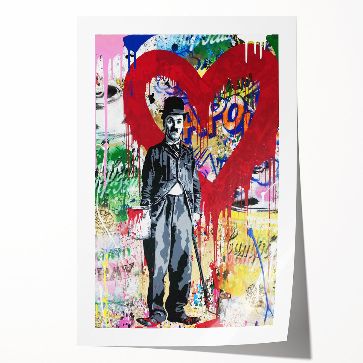 Vibrant Pop Art Wall Art – Colorful Charlie Chaplin Canvas