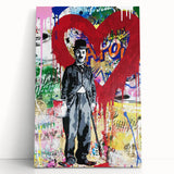 Vibrant Pop Art Wall Art – Colorful Charlie Chaplin Canvas