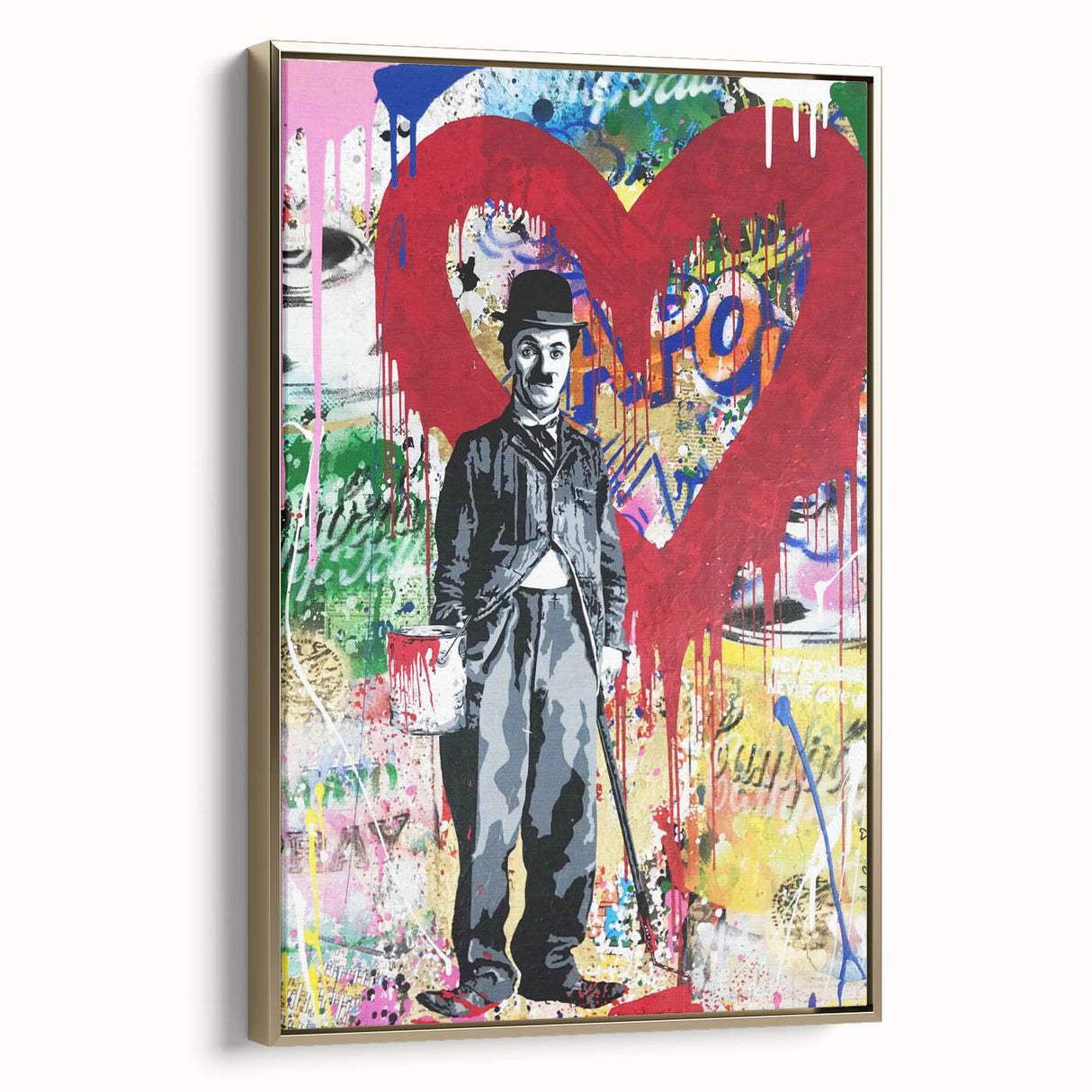 Vibrant Pop Art Wall Art – Colorful Charlie Chaplin Canvas
