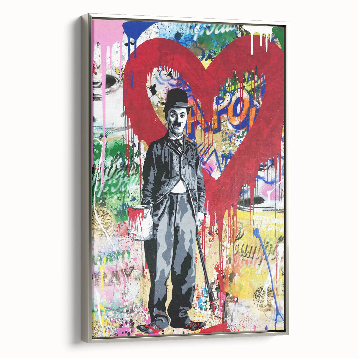 Vibrant Pop Art Wall Art – Colorful Charlie Chaplin Canvas