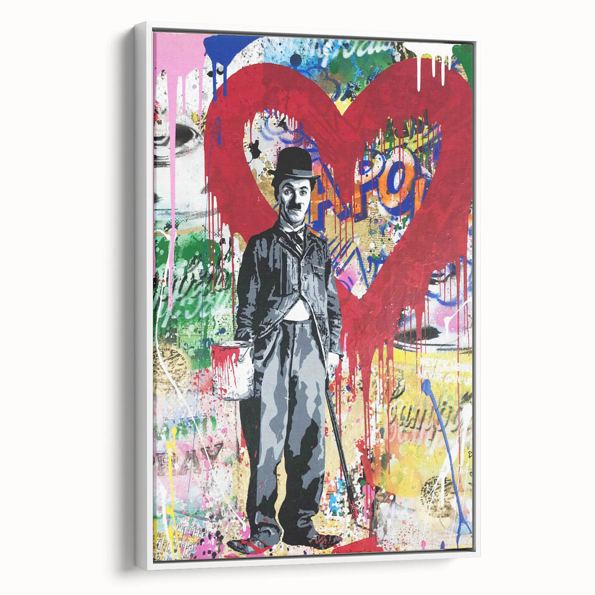 Vibrant Pop Art Wall Art – Colorful Charlie Chaplin Canvas