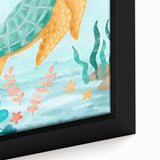 Floral Sea Turtle Nursery Art - Acrylic Baby Room Print