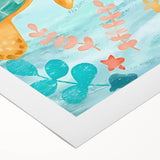 Floral Sea Turtle Nursery Art - Acrylic Baby Room Print