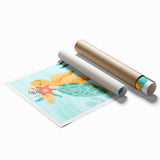 Floral Sea Turtle Nursery Art - Acrylic Baby Room Print