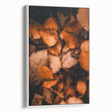 Vintage poster art of autumn trees in vibrant orange and red on extra large framed canvas, ideal for living room decor.