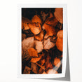 Extra large rolled print of autumnal floral art in rich orange and brown tones, suitable for dining room or bathroom walls.