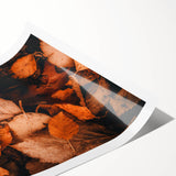 Extra large rolled print featuring a floral art design in warm autumn hues.