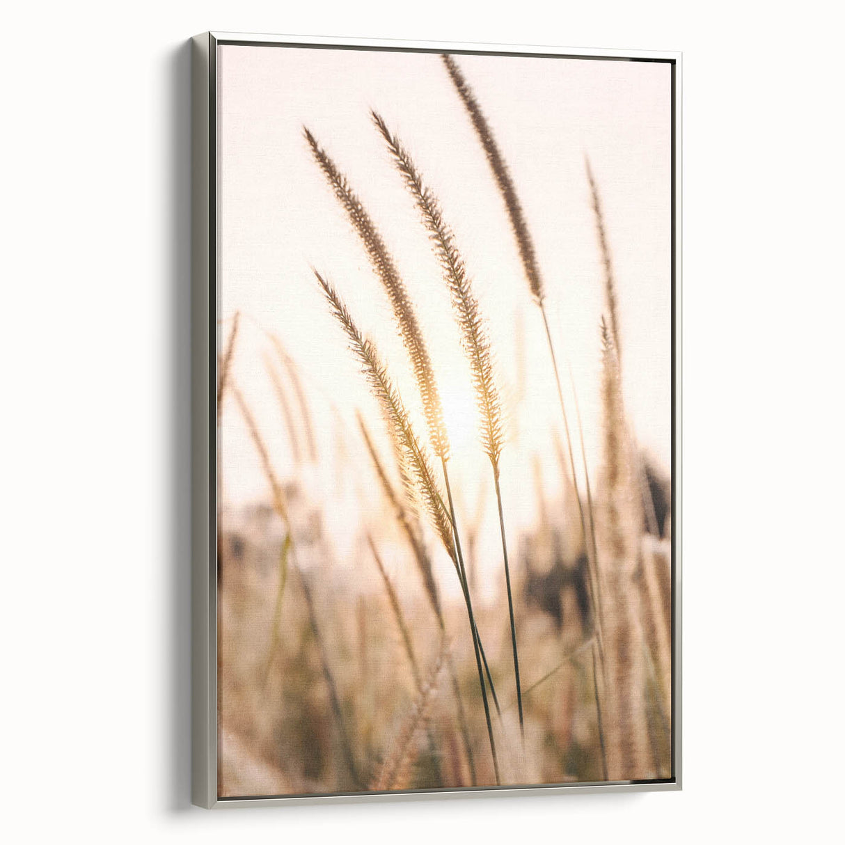Framed canvas of a vintage landscape art painting featuring a summer scene with vibrant.
