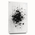 Mid Century Modern Geometric Art - Black and White Minimalist Abstract