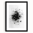 Mid Century Modern Geometric Art - Black and White Minimalist Abstract