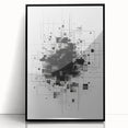 Mid Century Modern Geometric Art - Black and White Minimalist Abstract