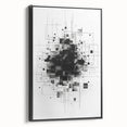 Mid Century Modern Geometric Art - Black and White Minimalist Abstract