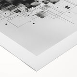 Mid Century Modern Geometric Art - Black and White Minimalist Abstract