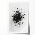 Mid Century Modern Geometric Art - Black and White Minimalist Abstract