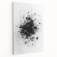 Mid Century Modern Geometric Art - Black and White Minimalist Abstract