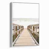 Vintage poster art of a summer scene on an extra large framed canvas, featuring colorful artwork against a black background.