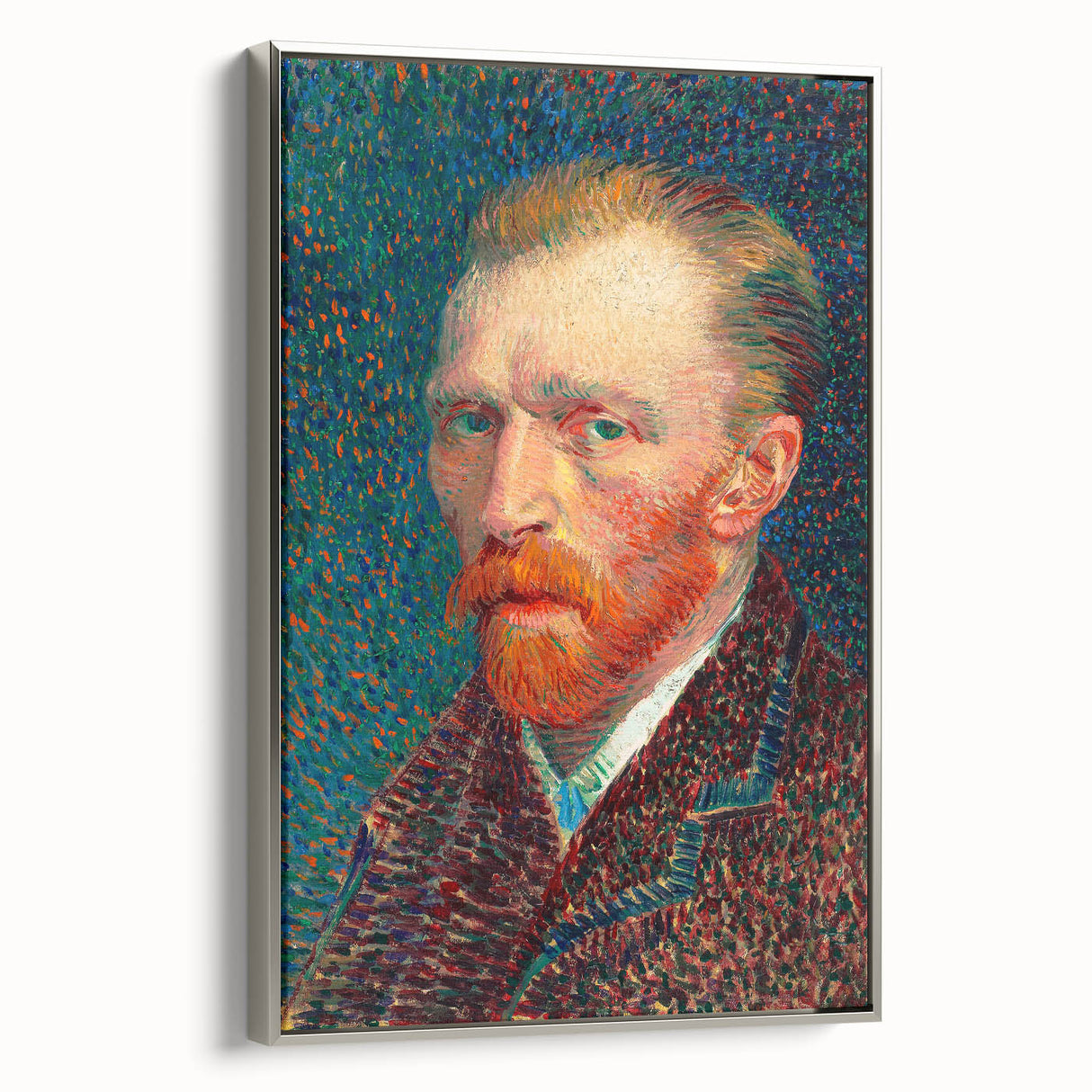 Framed canvas of Van Gogh-inspired landscape painting with vibrant colors, ideal for adding a vintage touch to any room.