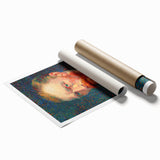 Extra large rolled canvas print featuring Van Gogh-inspired floral art in vibrant colors.