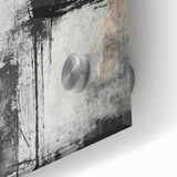 Abstract wall art print featuring vibrant strokes in shades of blue, pink, and gold on acrylic glass, highlighting a modern artistic design suitable for contemporary decor.