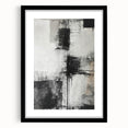 Abstract wall art featuring colorful strokes in a modern design, framed in black with a white mat, perfect for contemporary home decor.